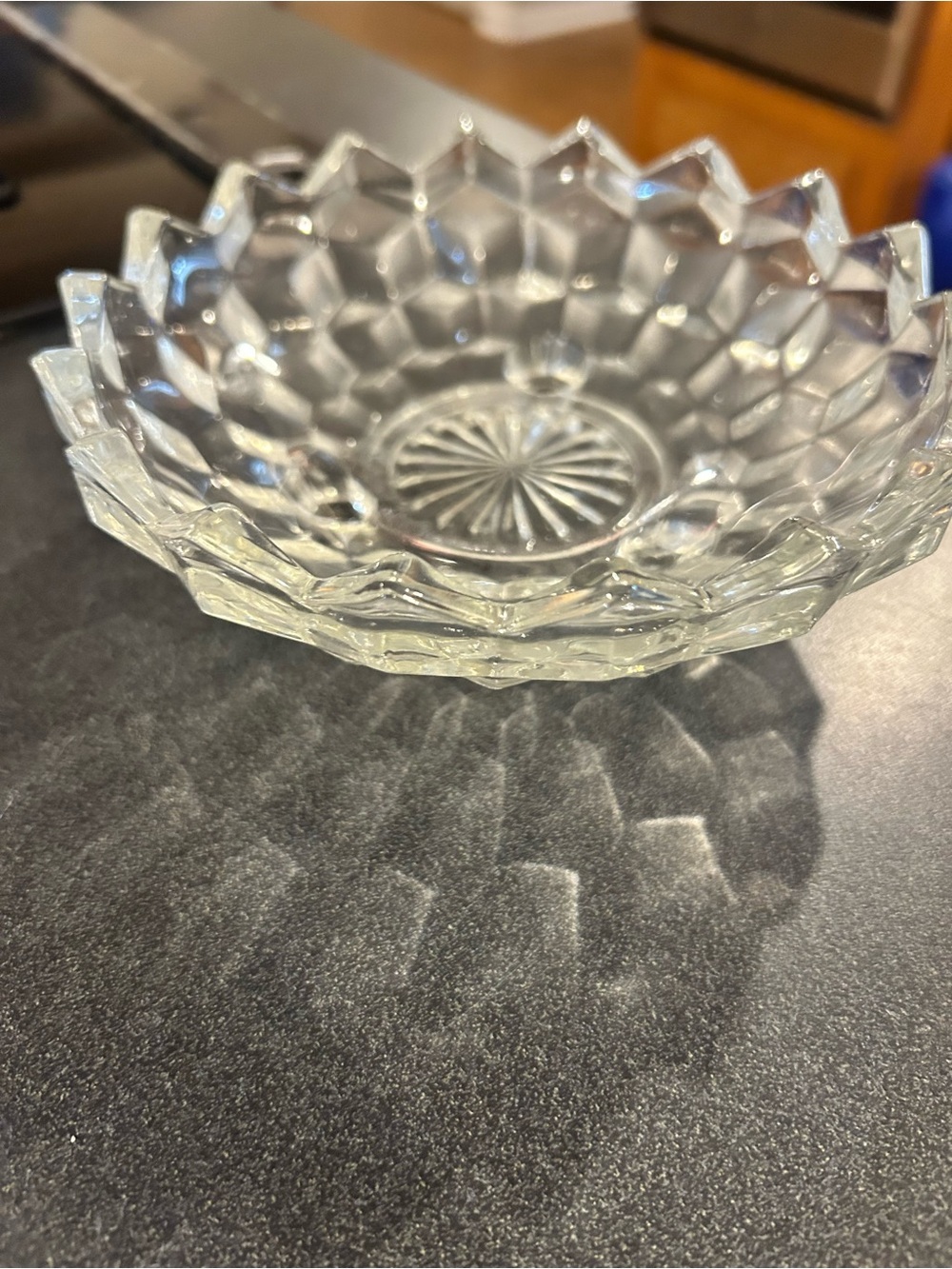 Fostoria Glass Company Clear Glass American Ice Cube Pattern trinket dish
